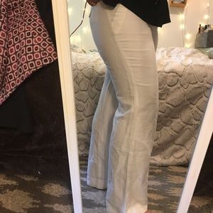 White flare pants